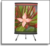 Colorful Red Flower Panamá Tri Pod Table Lamp